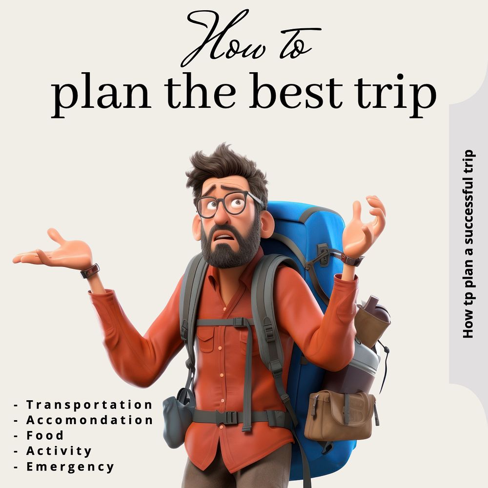 Travel tips Instagram post template, editable text