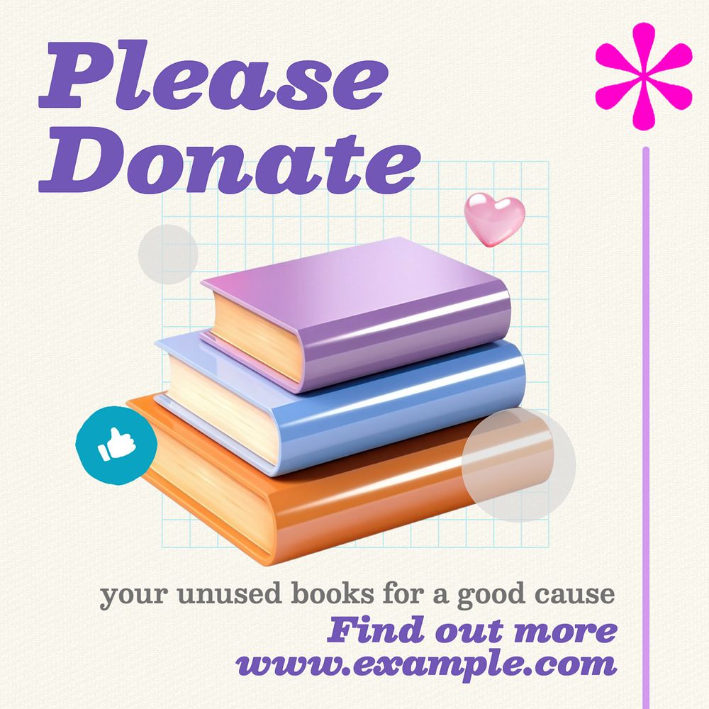 Donation Instagram post template, editable text