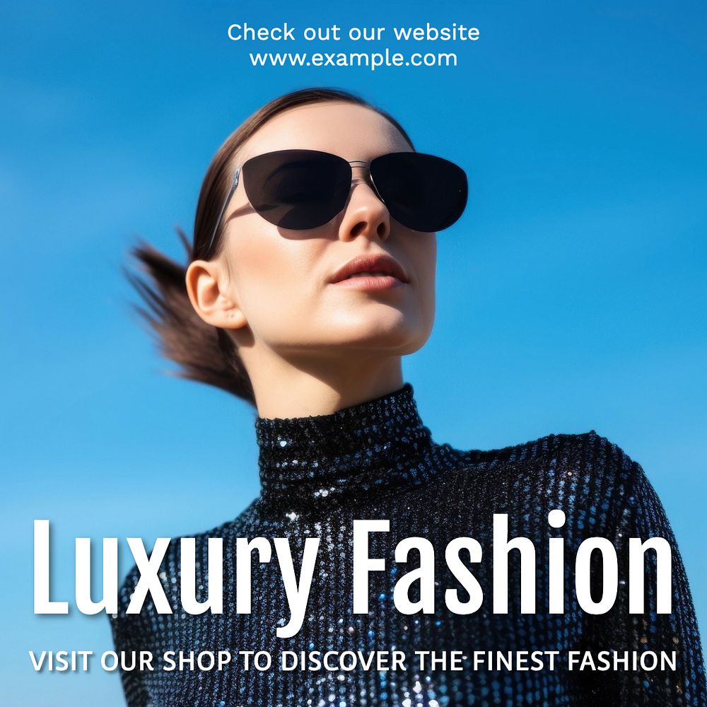 Luxury fashion Instagram post template, editable text