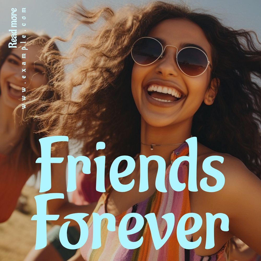 Friends forever Instagram post template, editable text