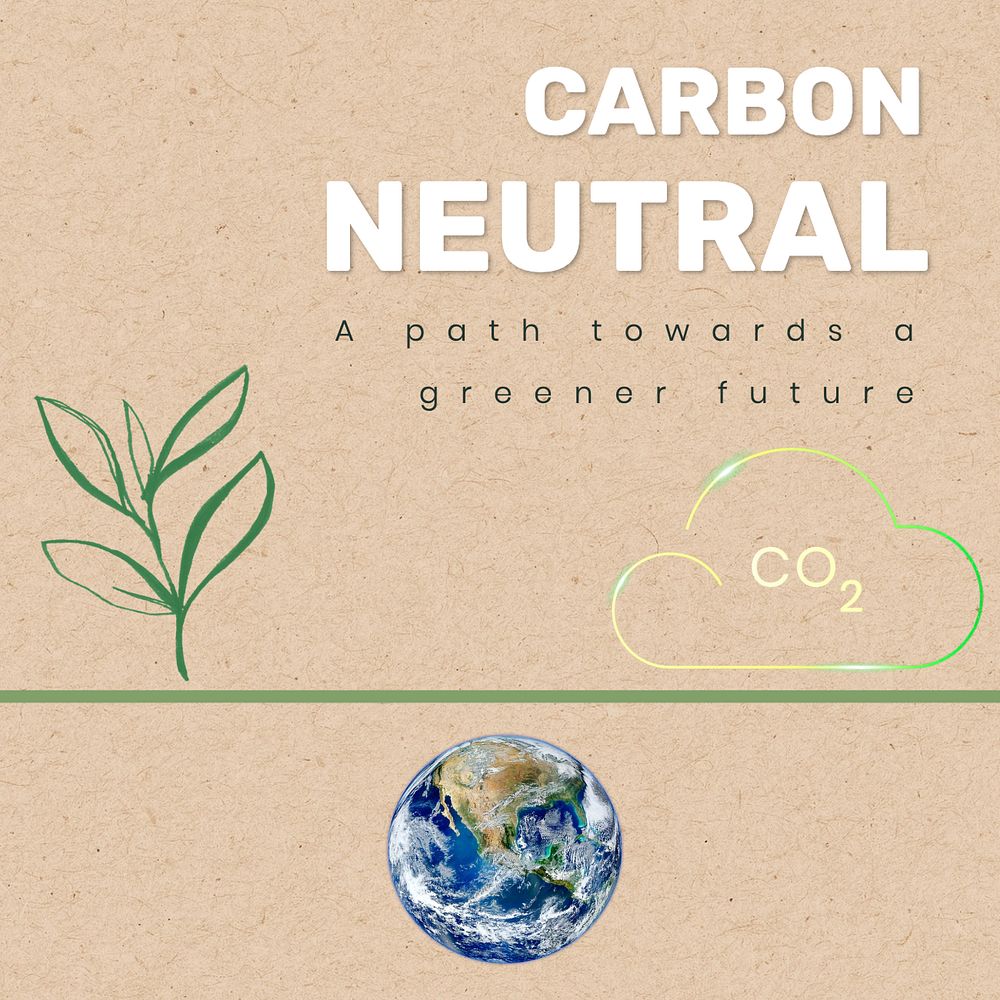 Carbon Neutral Facebook post template, editable design