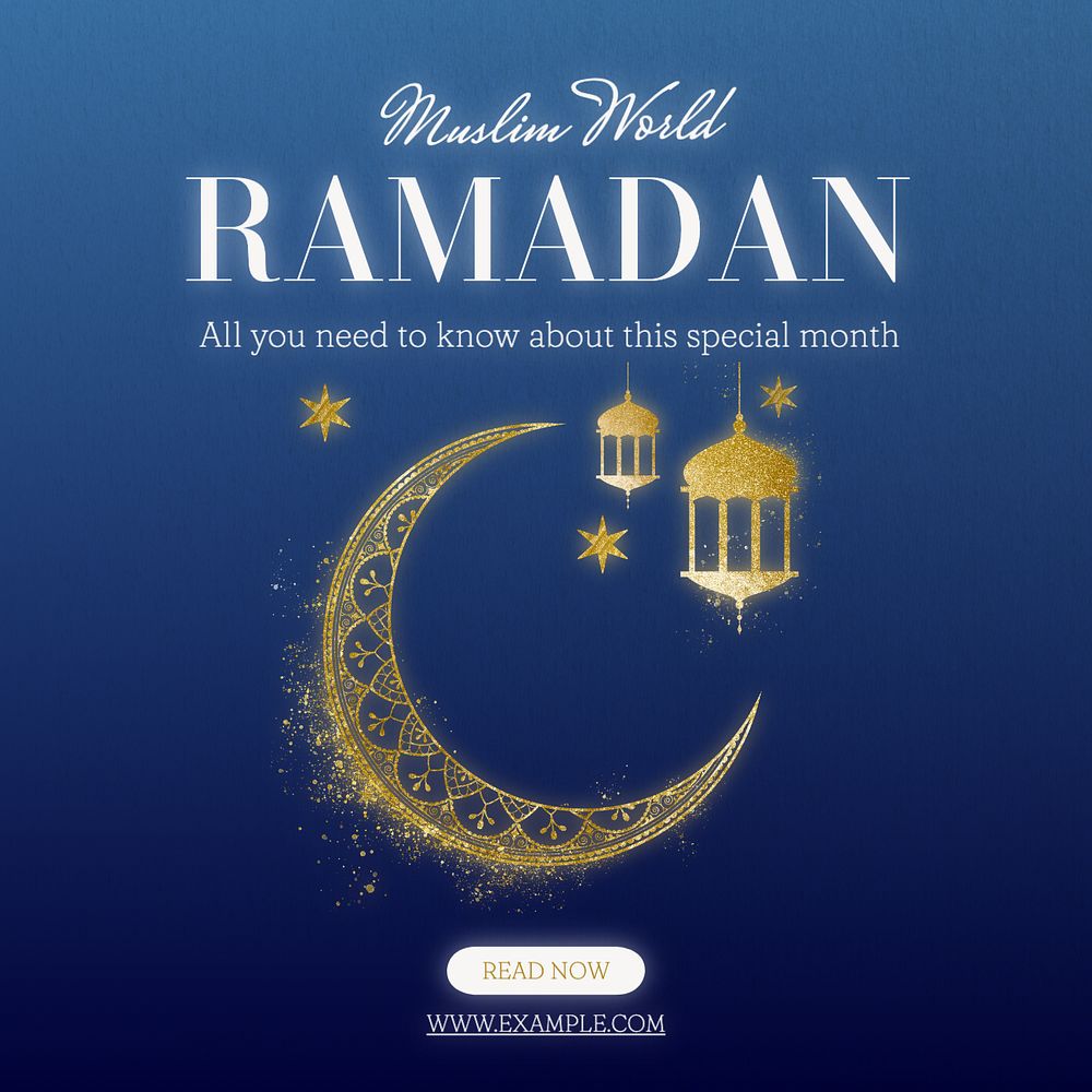 Ramadan Facebook post template, editable design