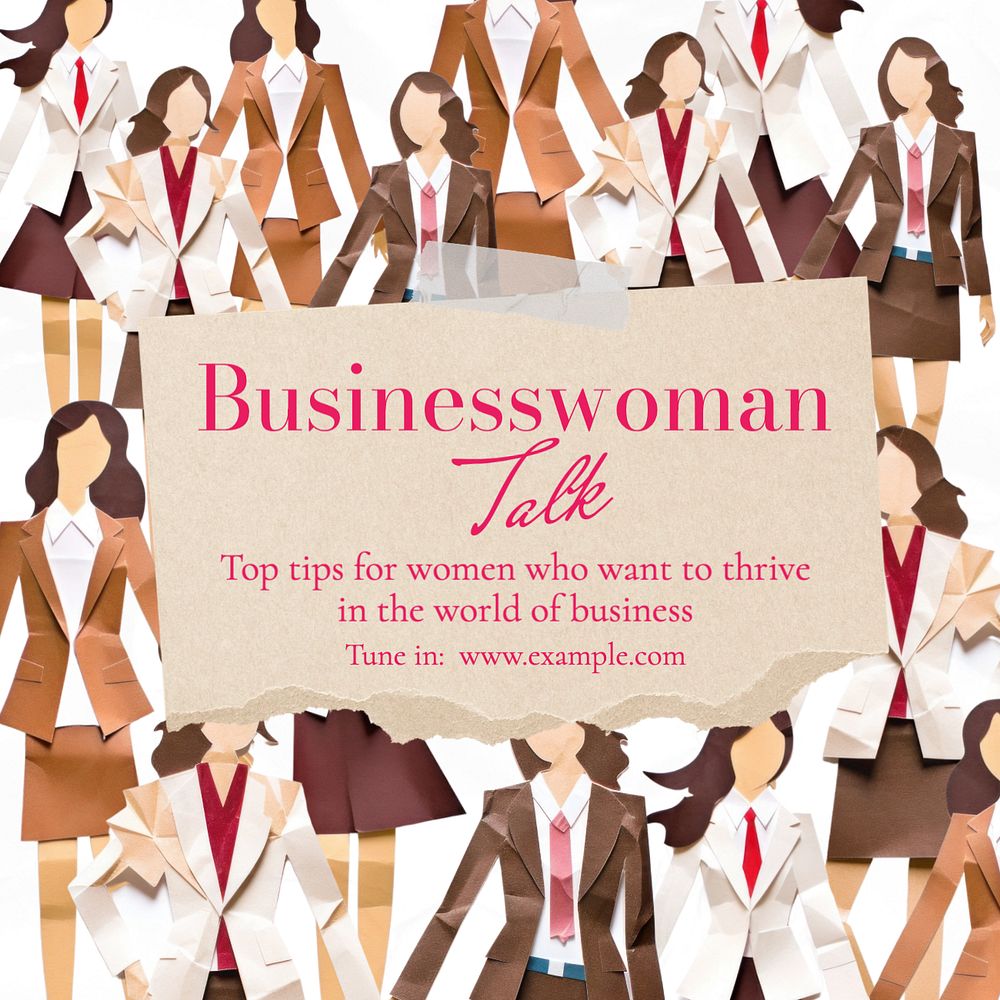 Businesswoman talk Instagram post template, editable text