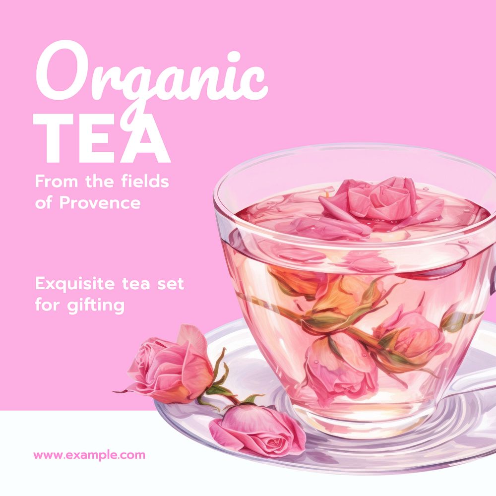 Organic tea Instagram post template, editable text