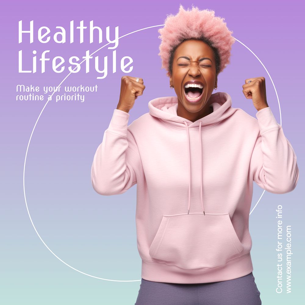 Healthy lifestyle Instagram post template, editable text