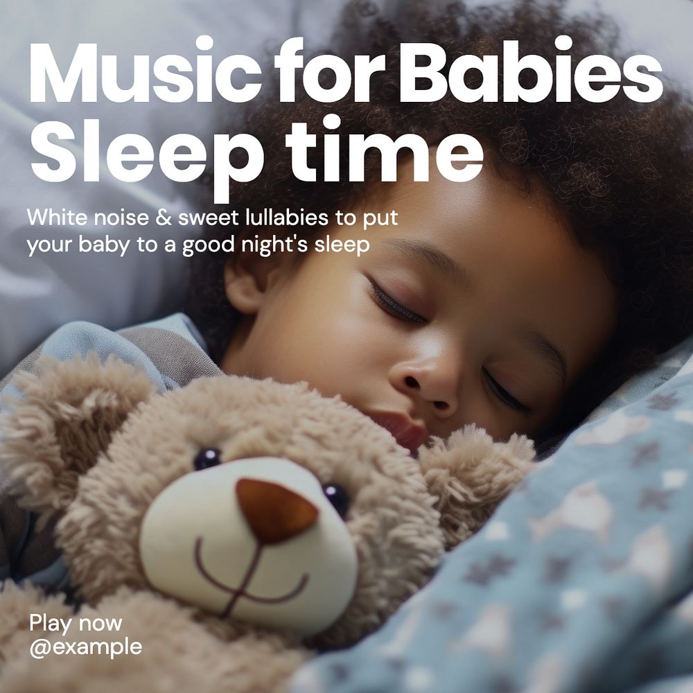 Baby's sleep music Instagram post template, editable text