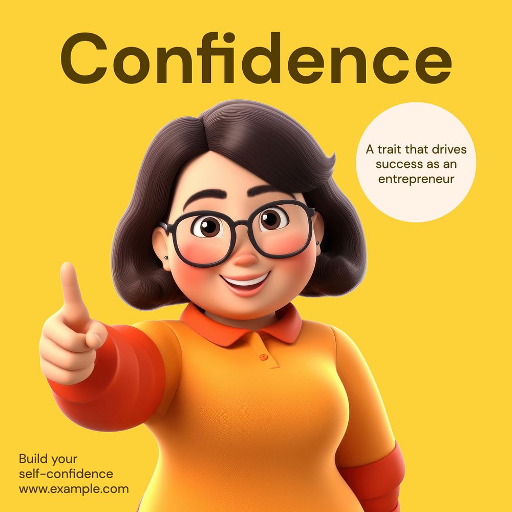 Confidence Instagram post template, editable text