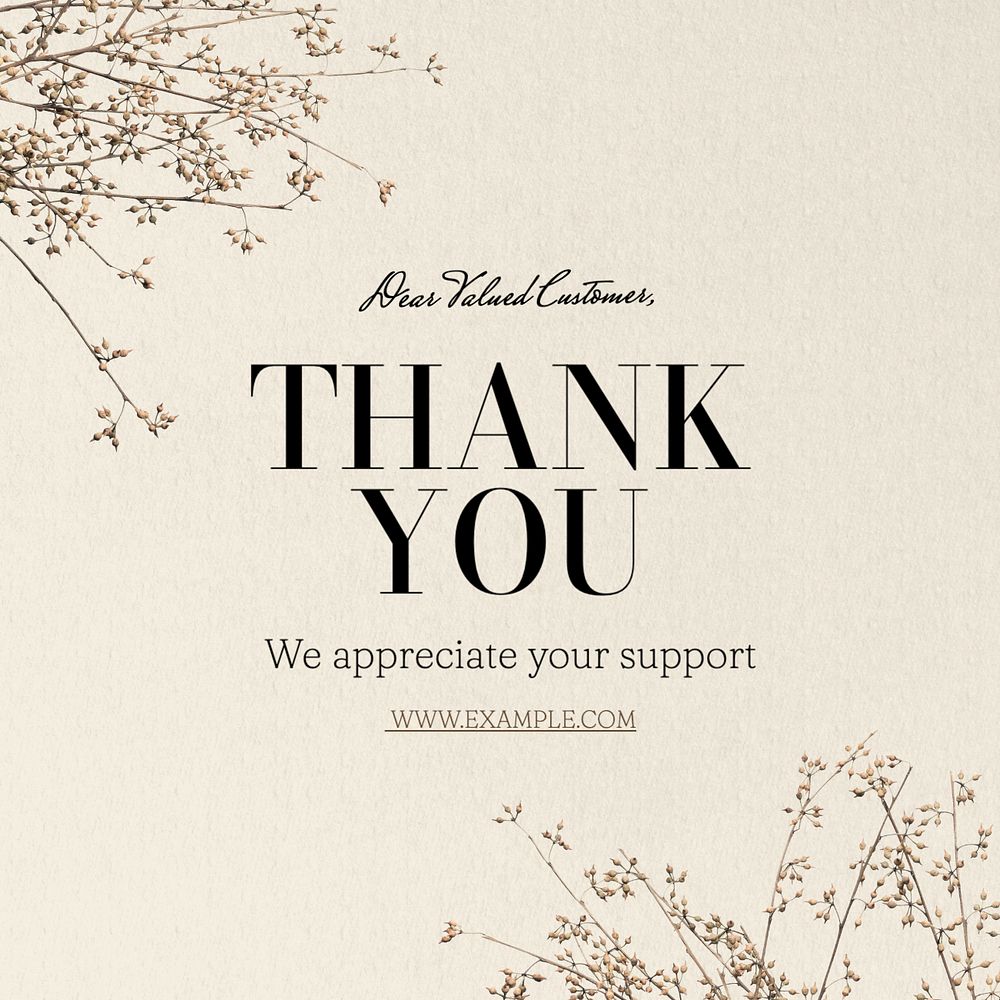 Thank you customer Facebook post template, editable design