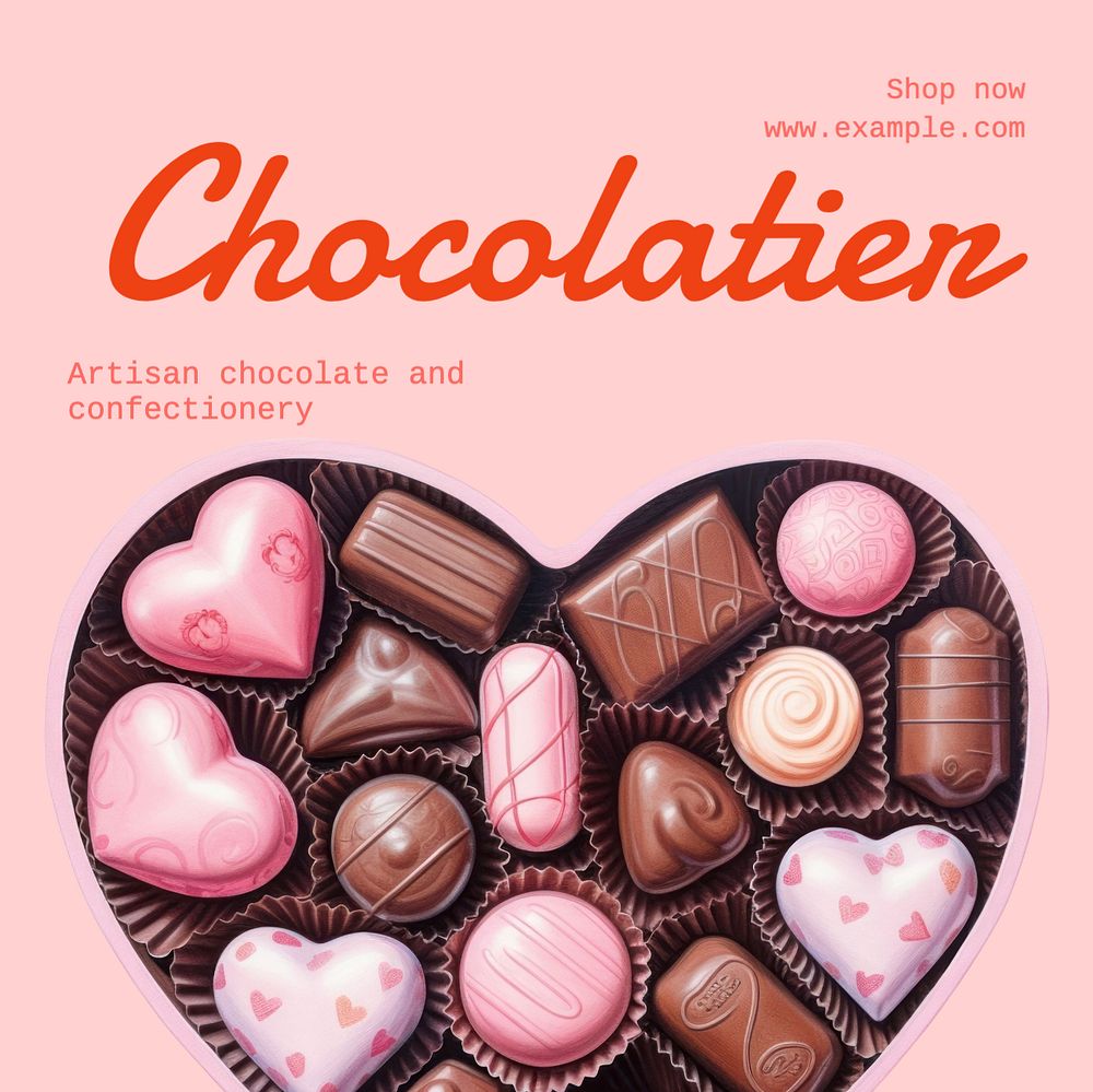 Chocolatier Instagram post template, editable text