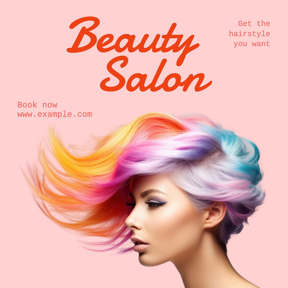 Beauty salon Instagram post template, editable text