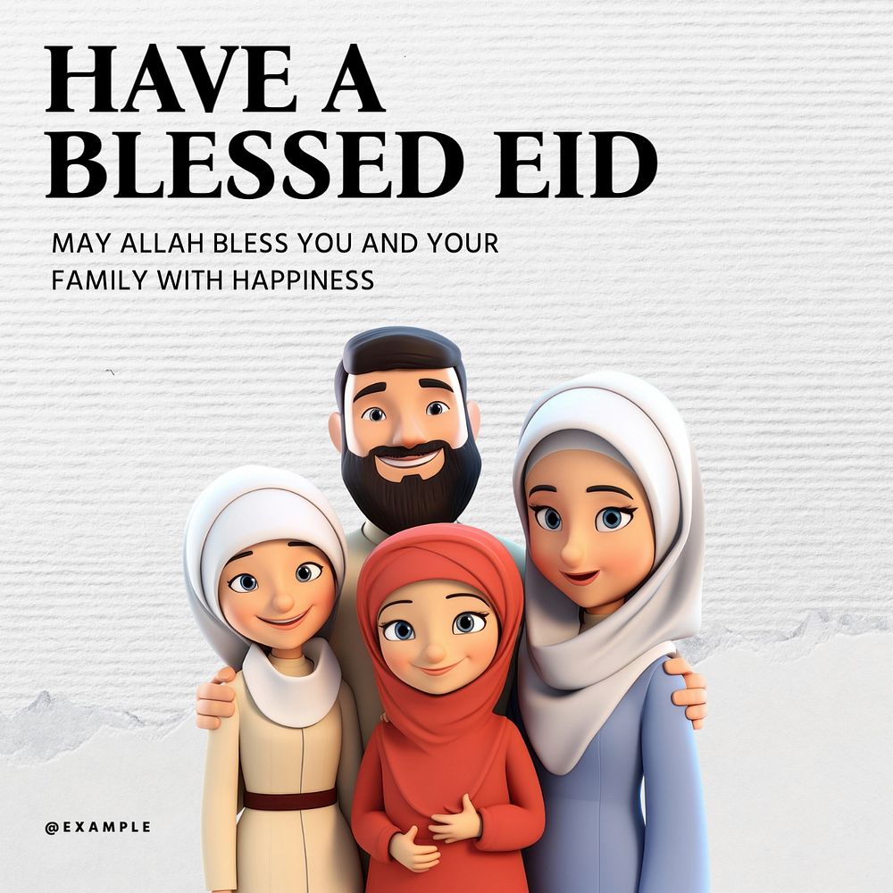 Have a blessed Eid Instagram post template, editable text