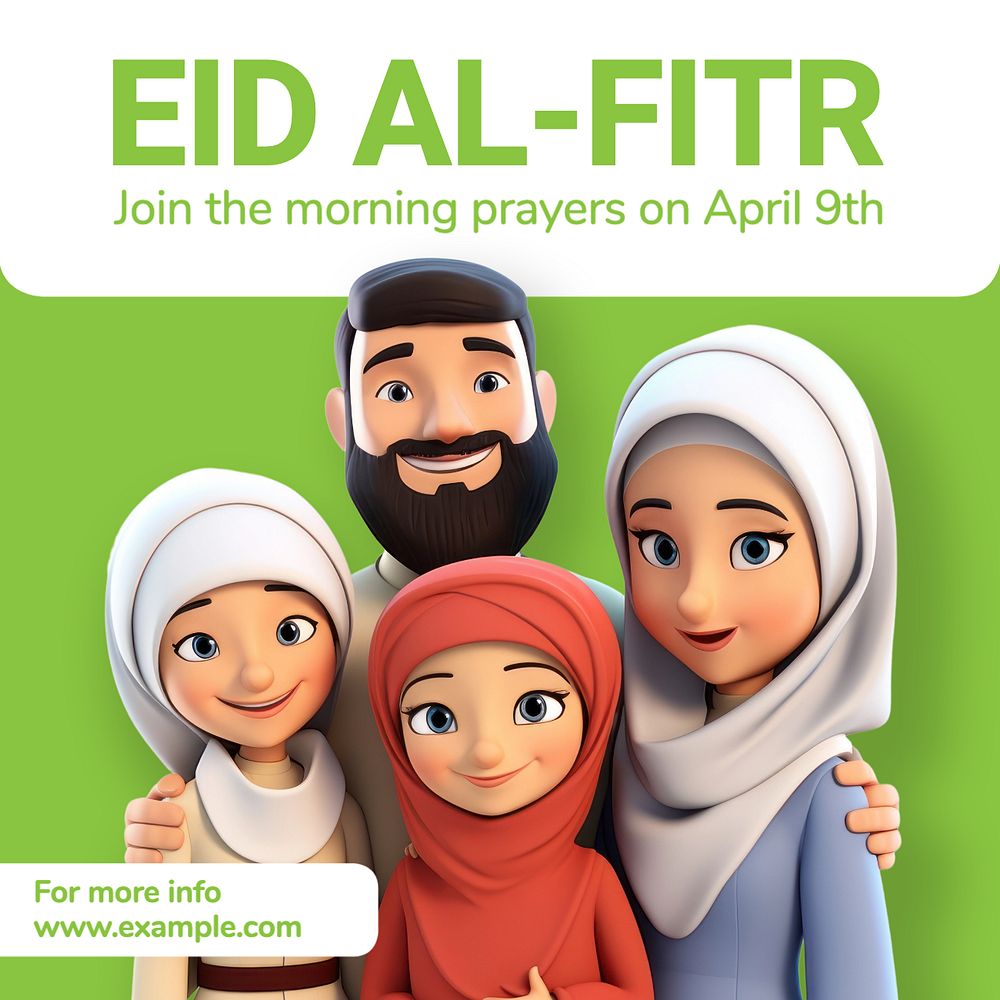 Eid al-Fitr Instagram post template, editable text