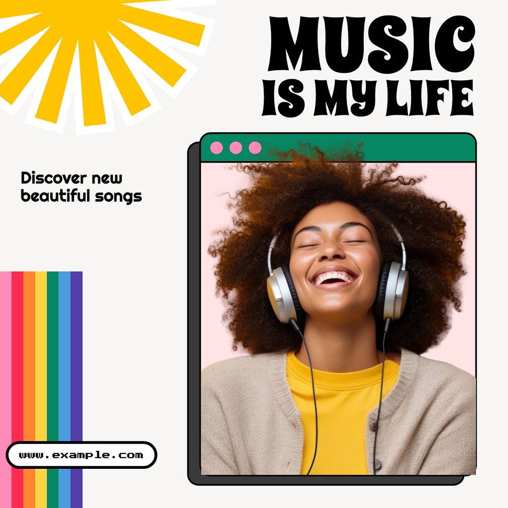 Music songs instagram post premium editable template rawpixel