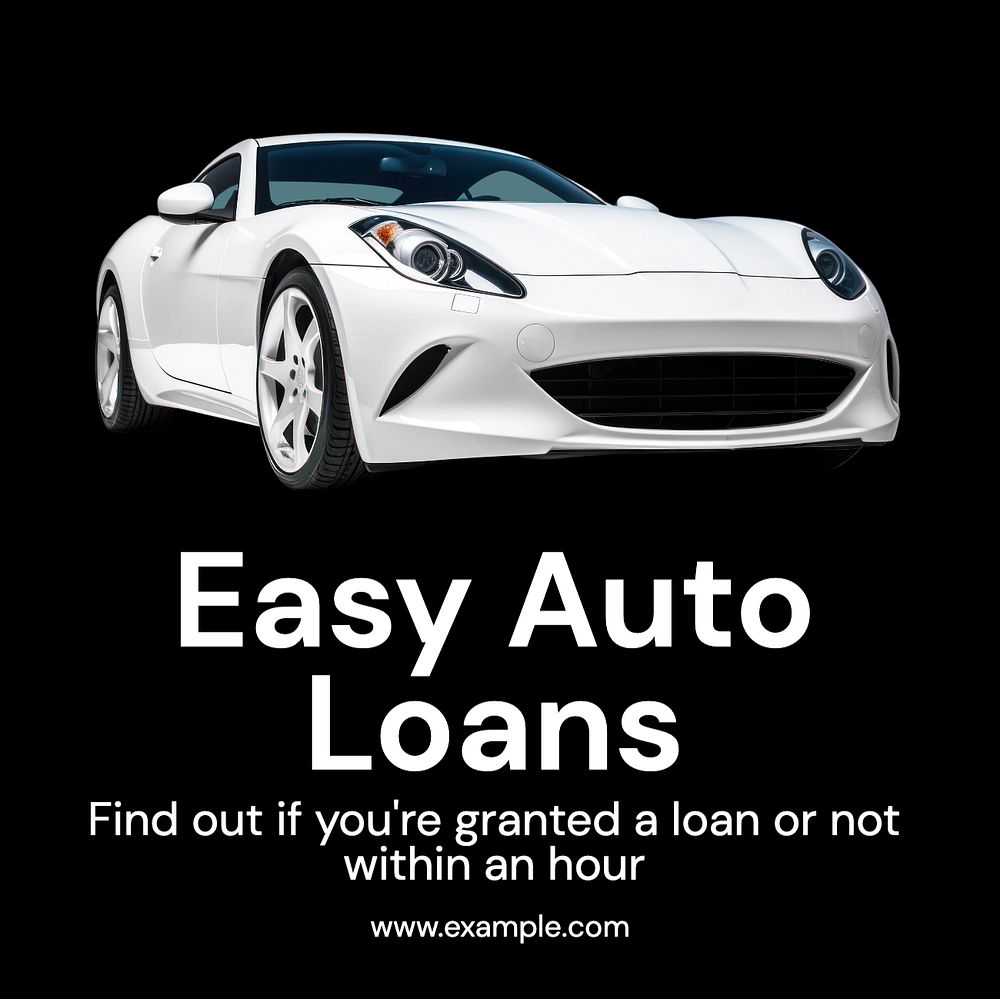 Easy auto loans Instagram post template, editable text