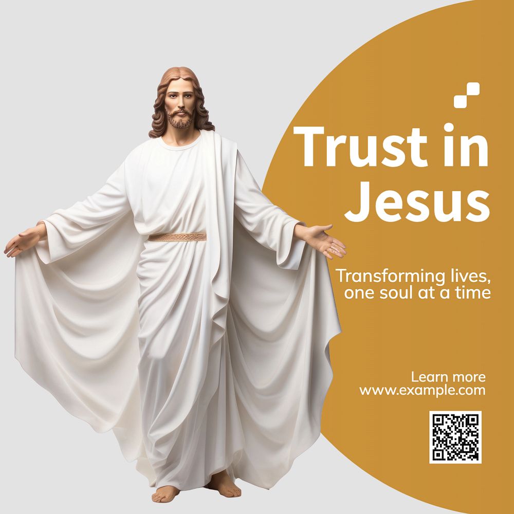 Trust in Jesus Instagram post template, editable text