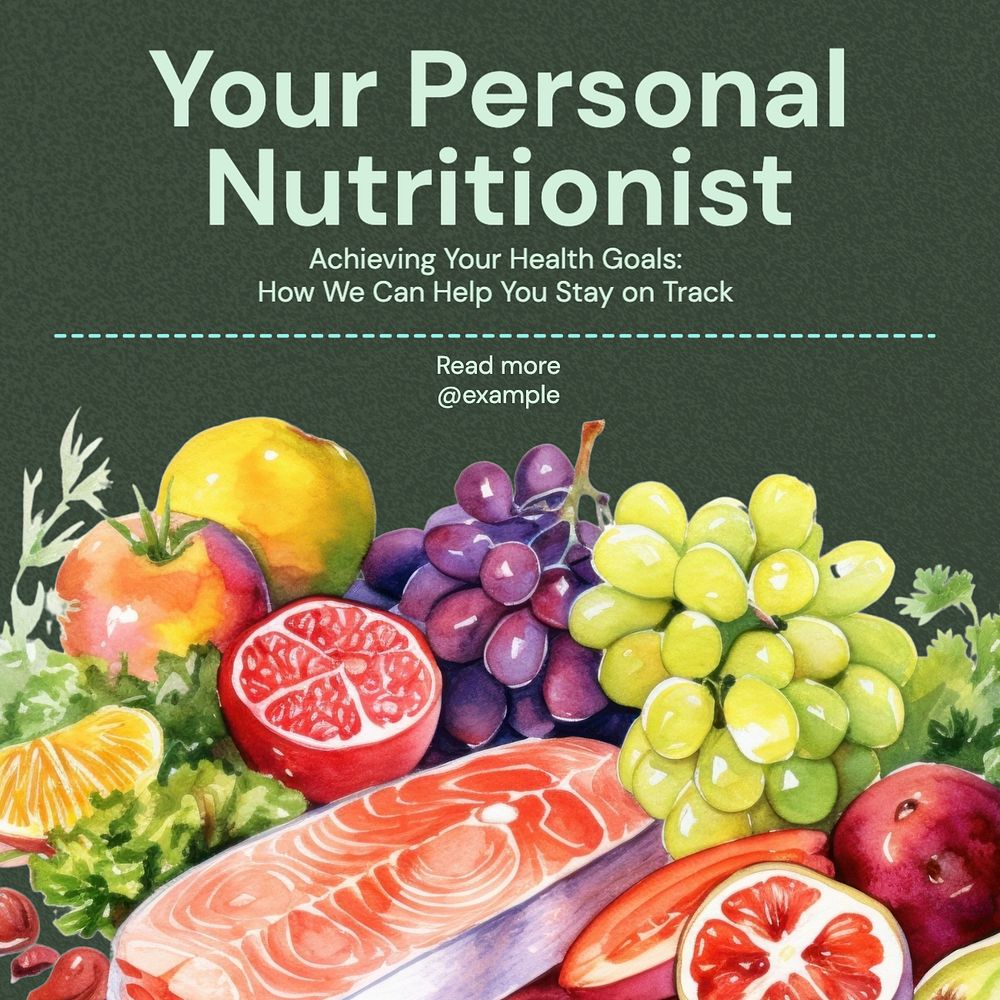 Nutritionist Instagram post template, editable text