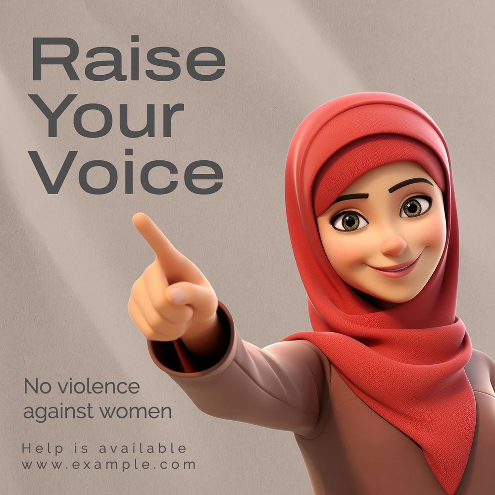 Raise your voice Instagram post template, editable text