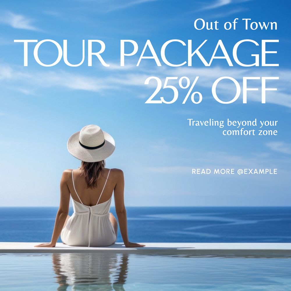 Tour package Instagram post template, editable text