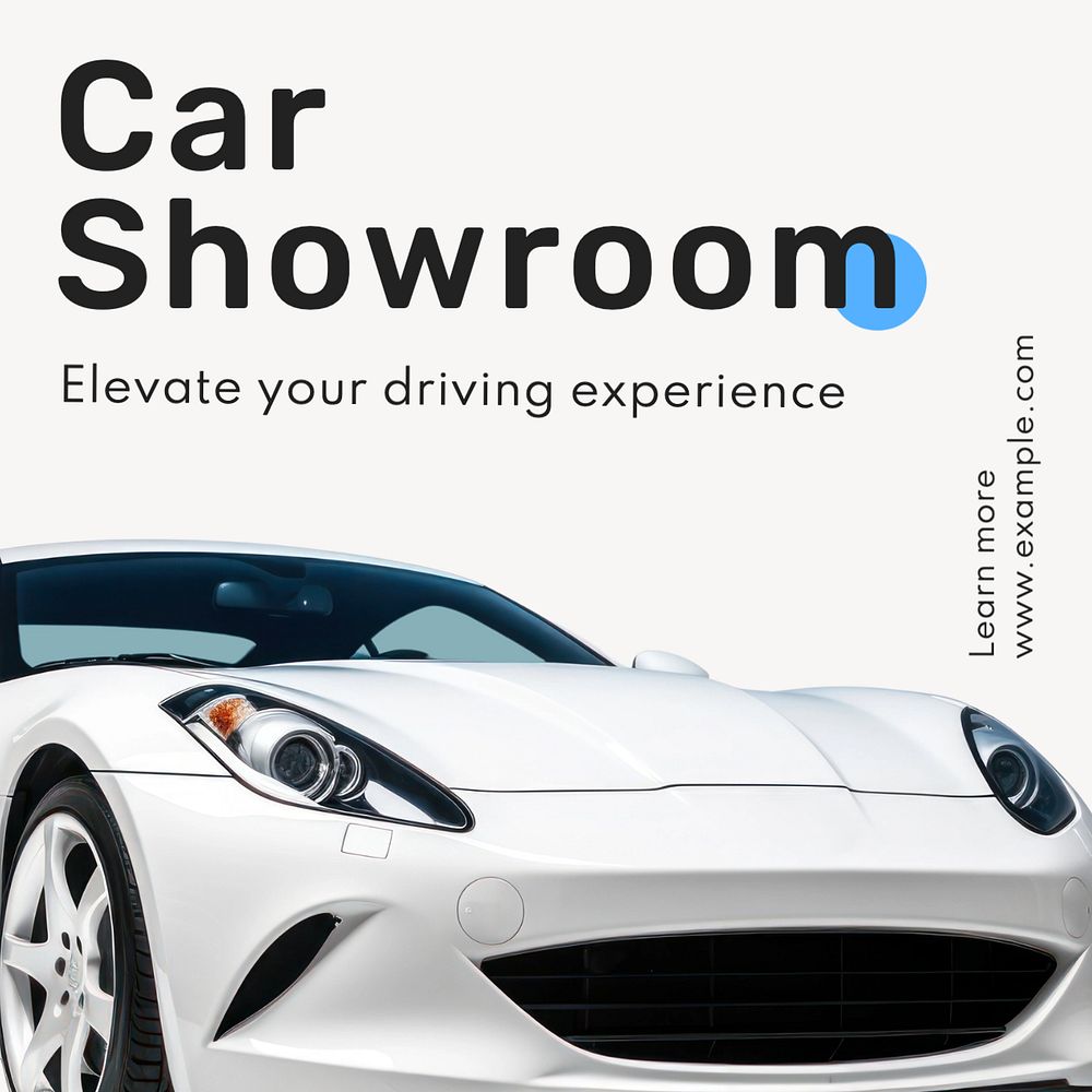 Car showroom Instagram post template, editable text