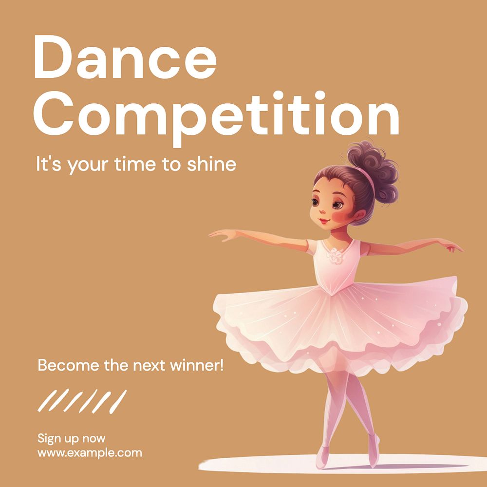 Dance competition Instagram post template, editable text