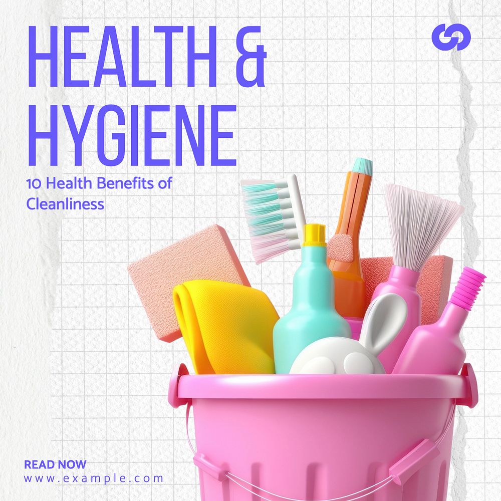 Health & hygiene Instagram post template, editable text