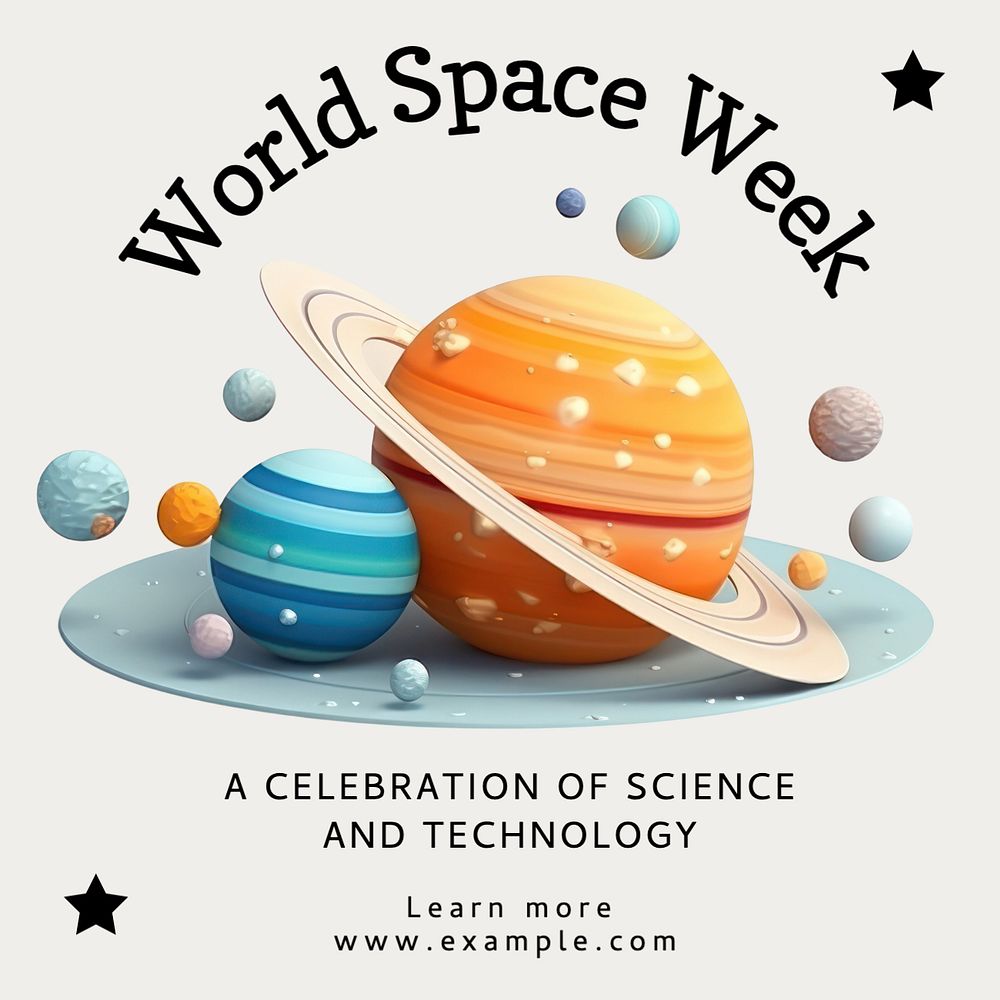 World space week Instagram post template, editable text