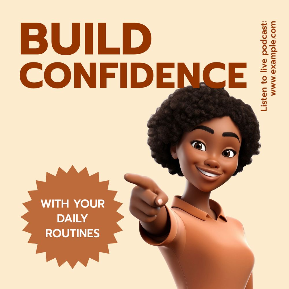 Build confidence Instagram post template, editable text