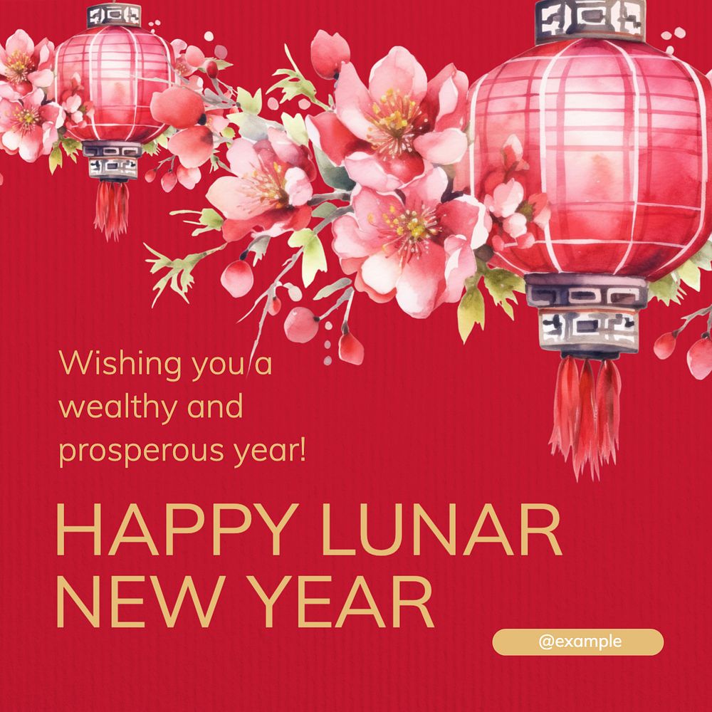 Lunar New Year Instagram post template, editable text