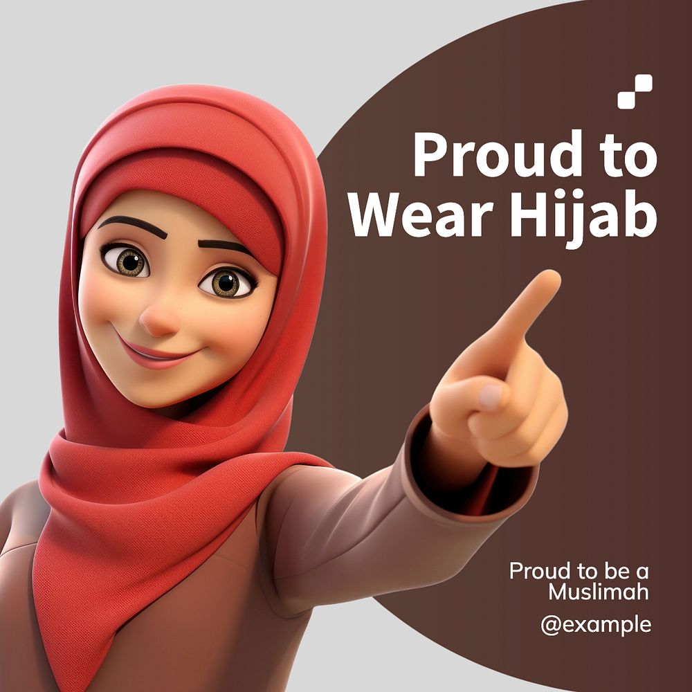 Hijab Instagram post template, editable text