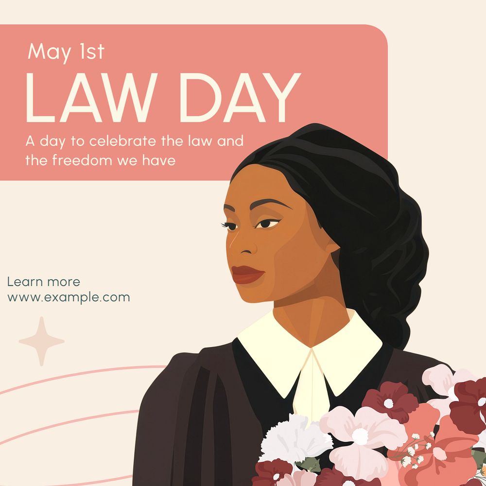 Law day Instagram post template, editable text