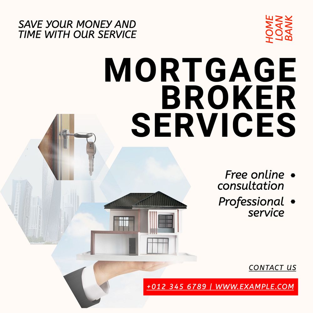 Mortgage Facebook post template, editable design