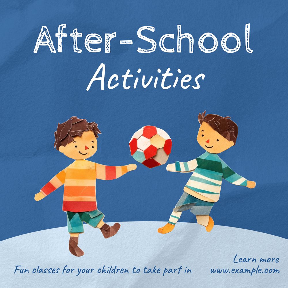 After-school activities Instagram post template, editable text