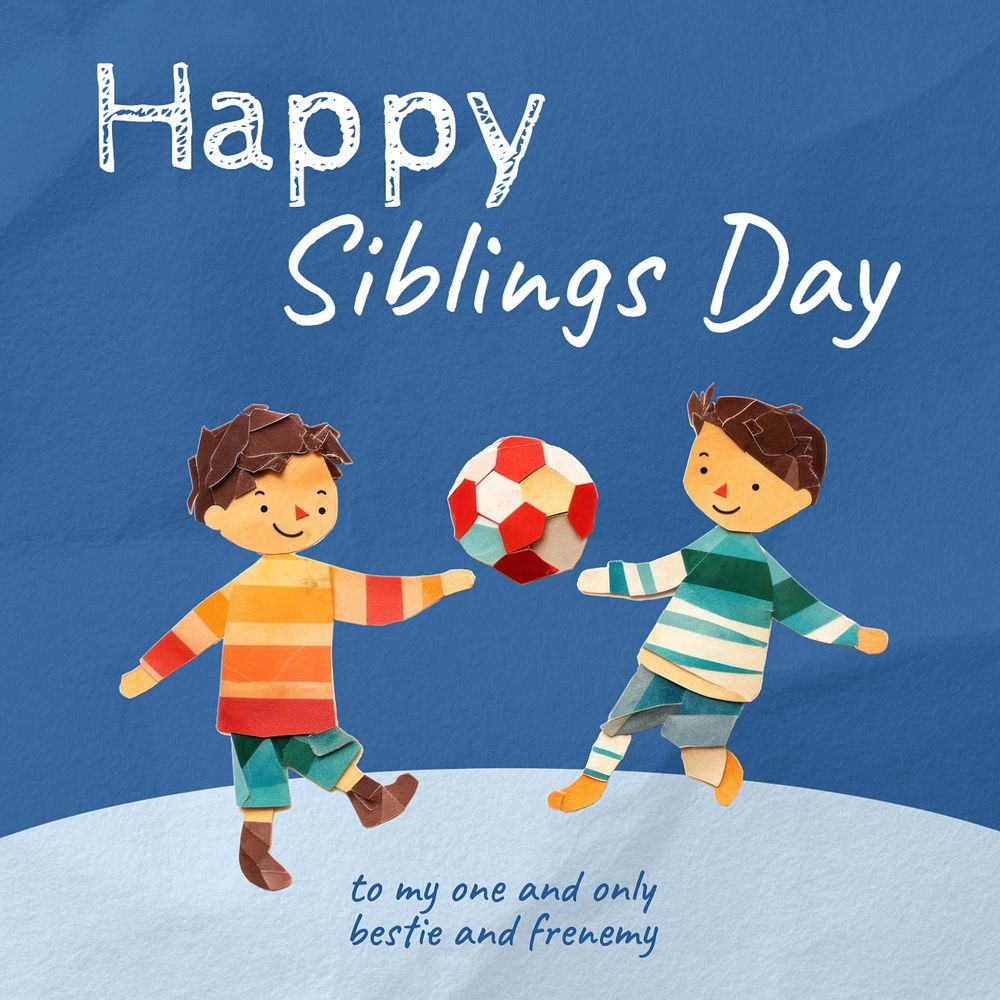 Happy Siblings Day Instagram post template, editable text