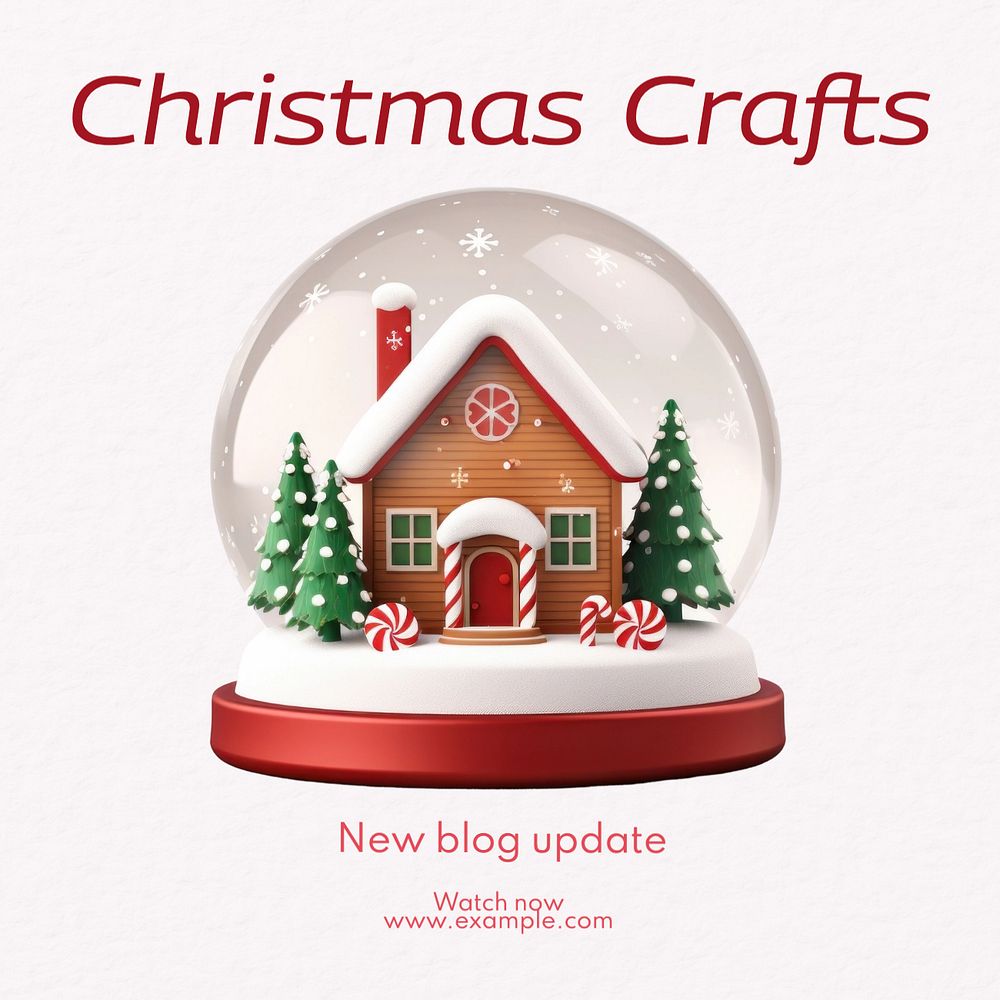 Christmas craft Instagram post template, editable text