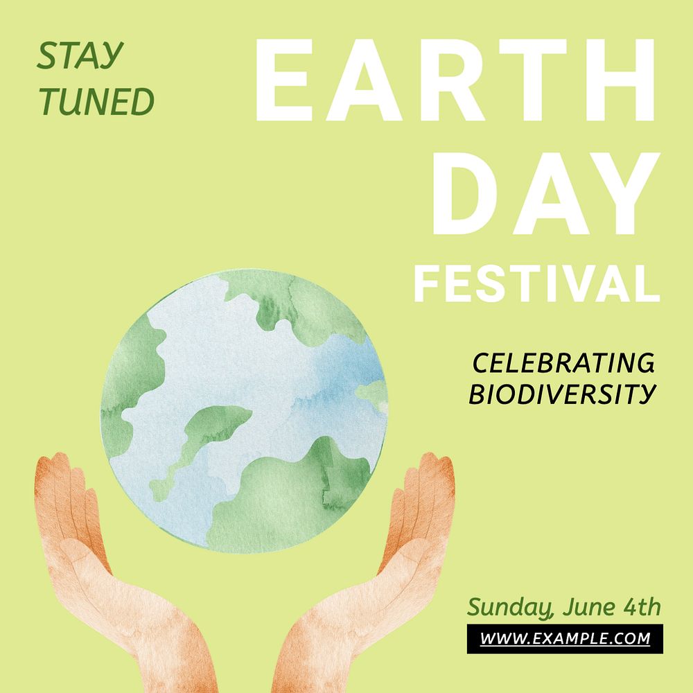 Earth Day Facebook post template, editable design