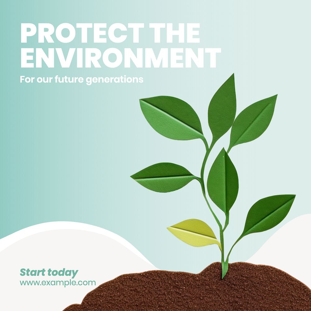 Protect the environment Instagram post template, editable text