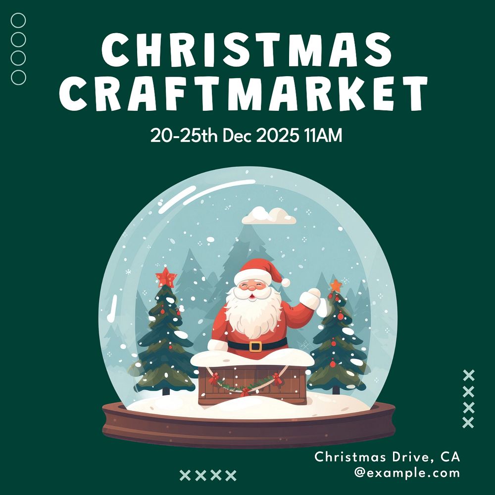 Christmas craft market Instagram post template, editable text