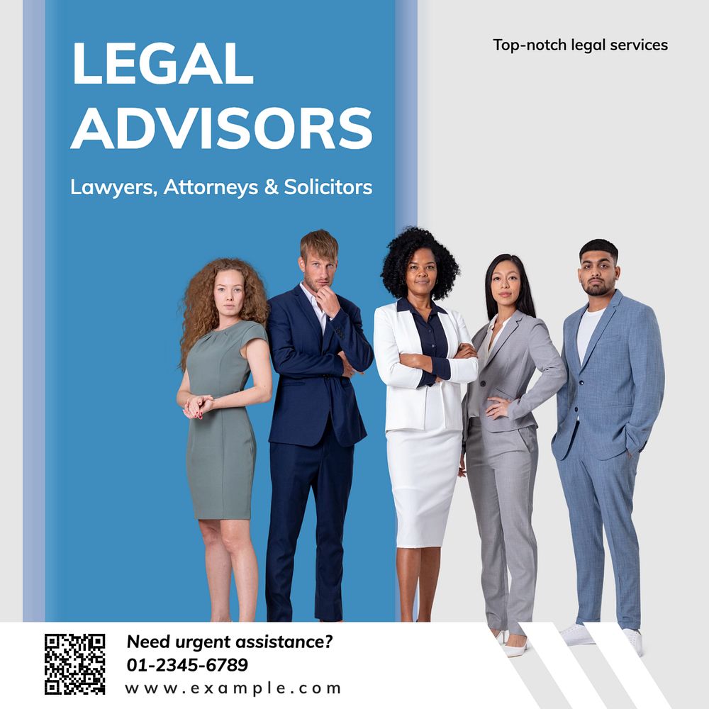 Legal advisors Facebook post template, editable design