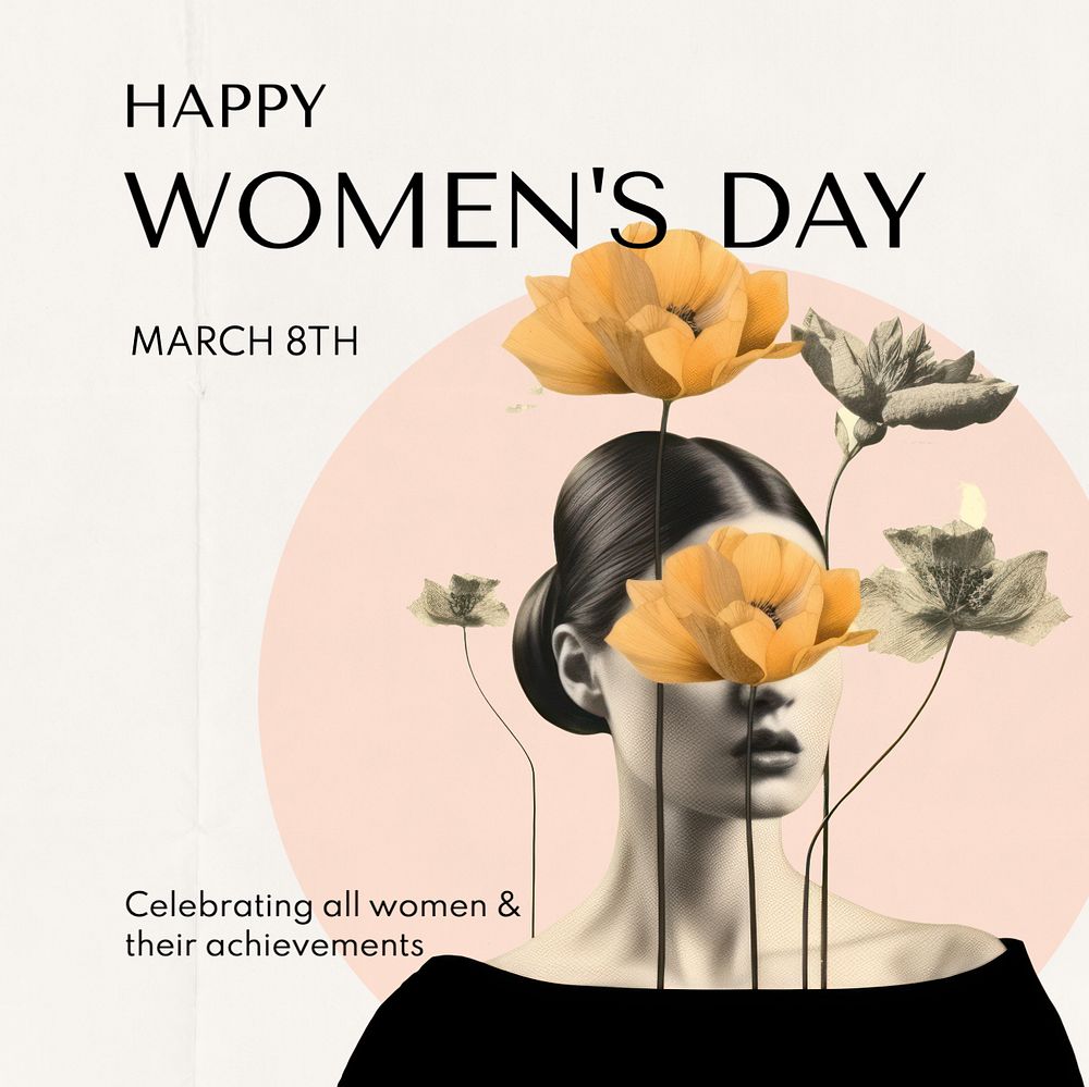 Women's day Instagram post template, editable text