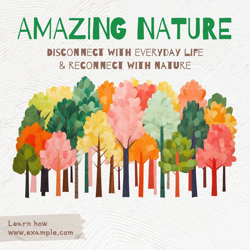 Amazing nature Instagram post template, editable text