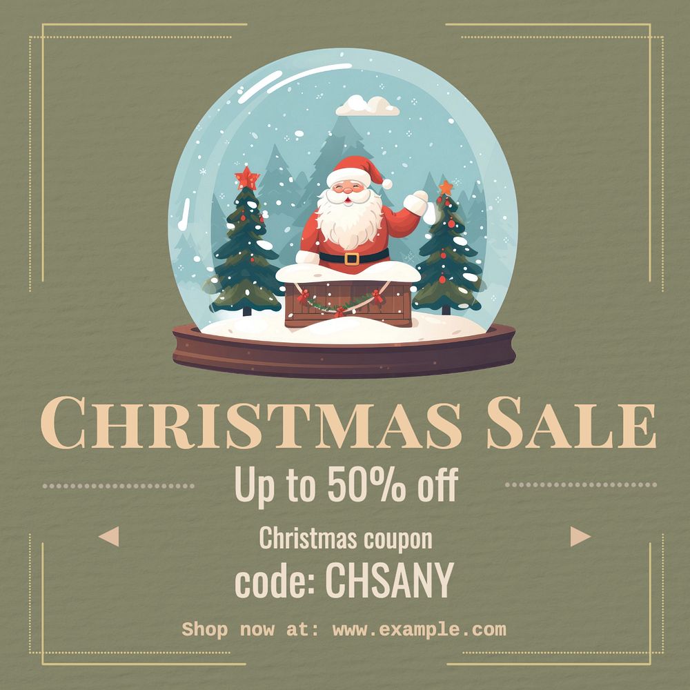 Christmas sale Instagram post template, editable text