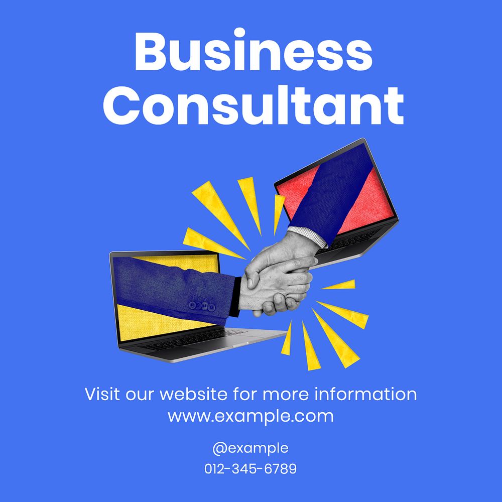 Business consultant Facebook post template, editable design