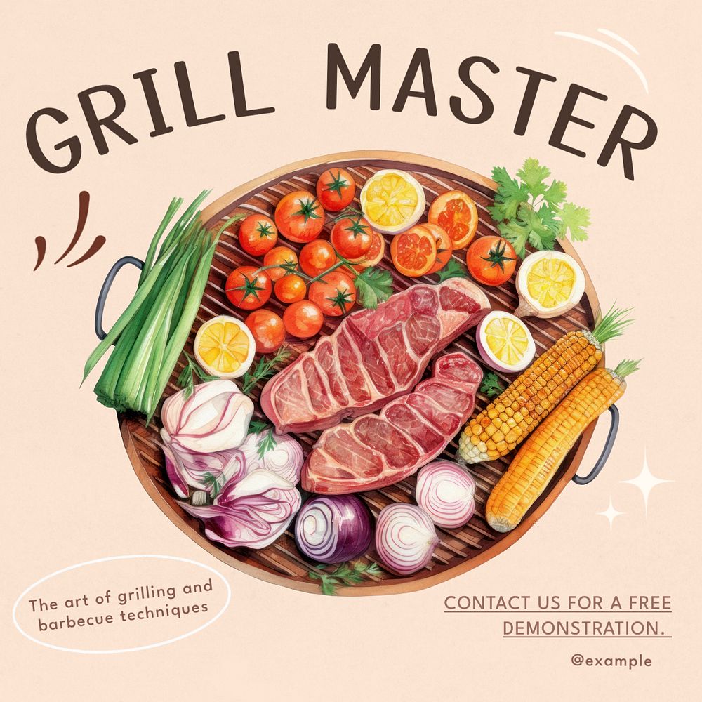 Grill Master Instagram post template, editable text