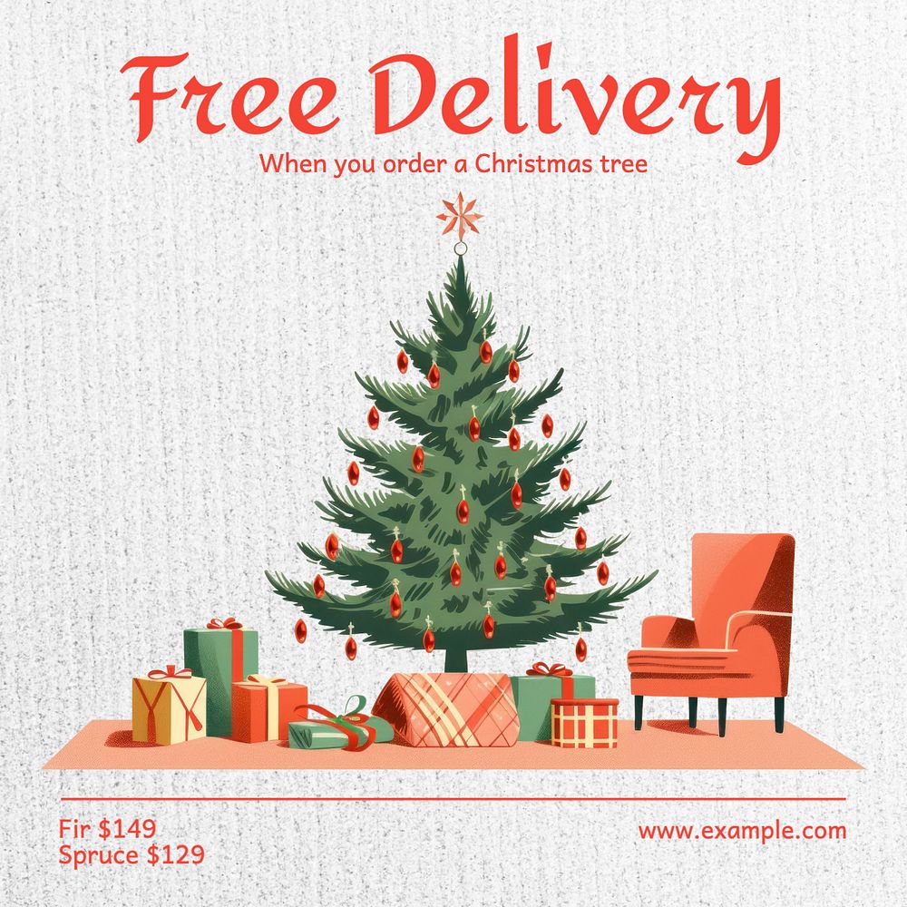 Free delivery Instagram post template, editable text