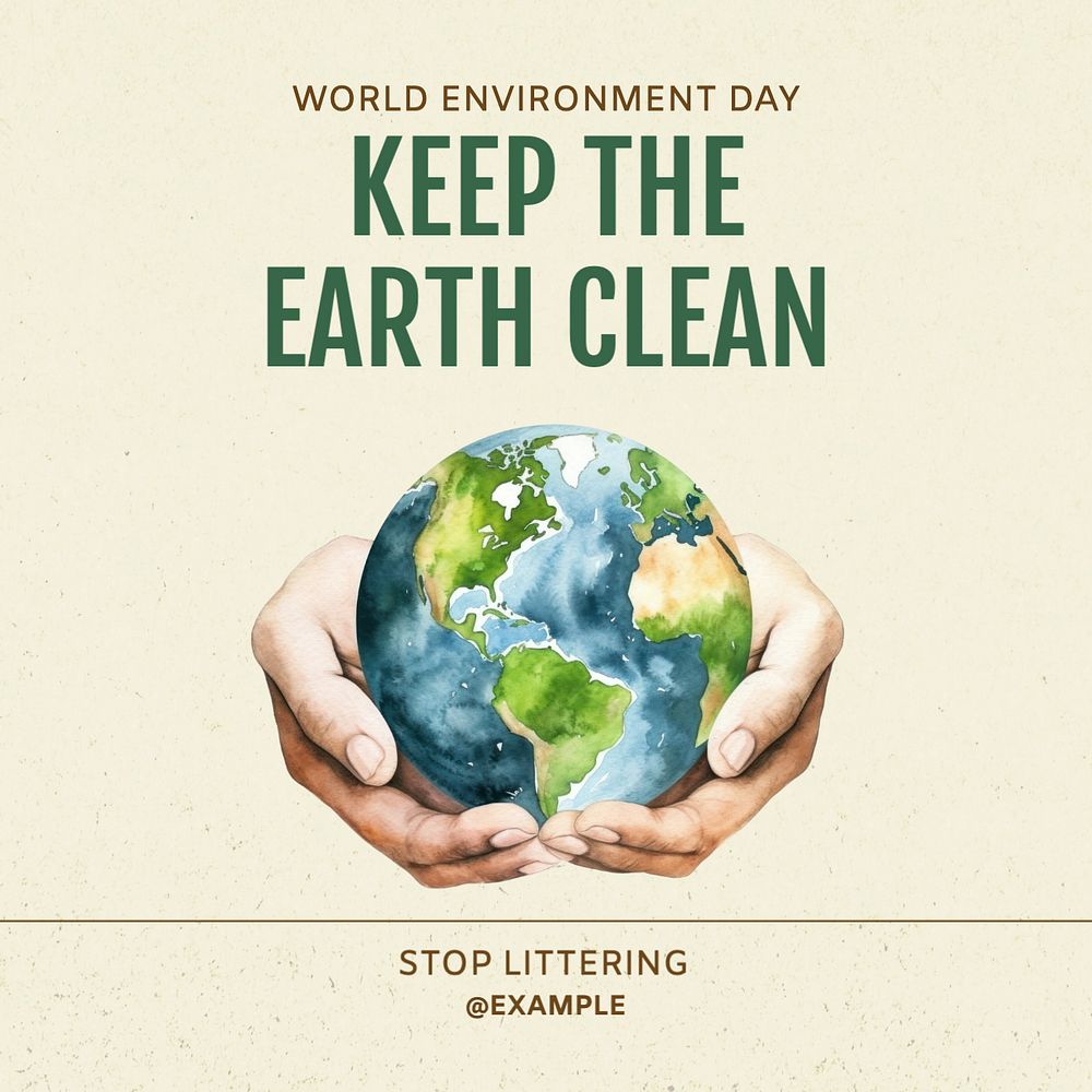 World Environment Day Instagram post template, editable text