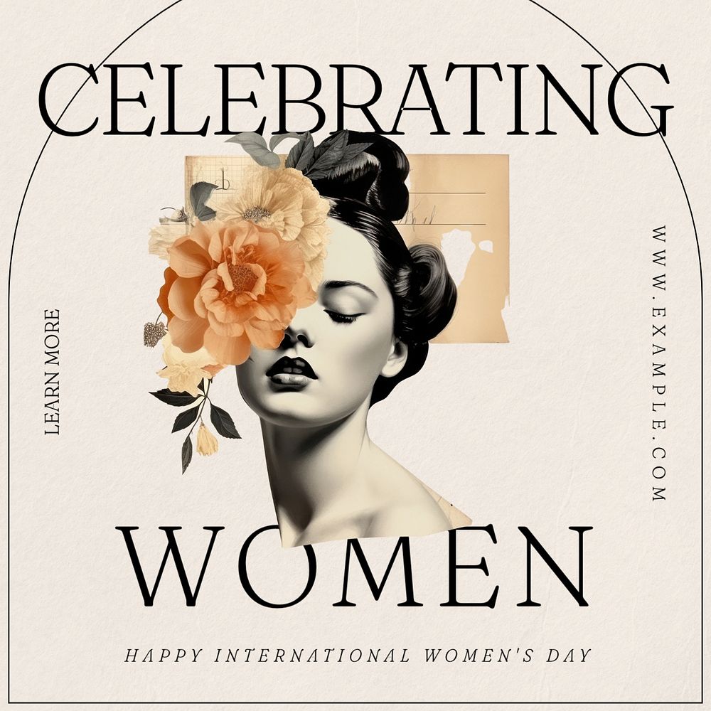 Celebrating women Instagram post template, editable text