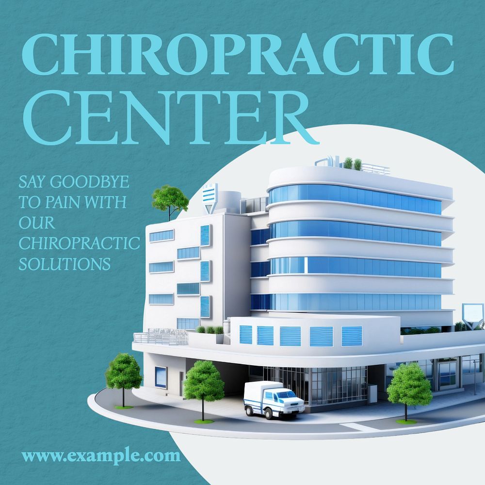 Chiropractic center Instagram post template, editable text