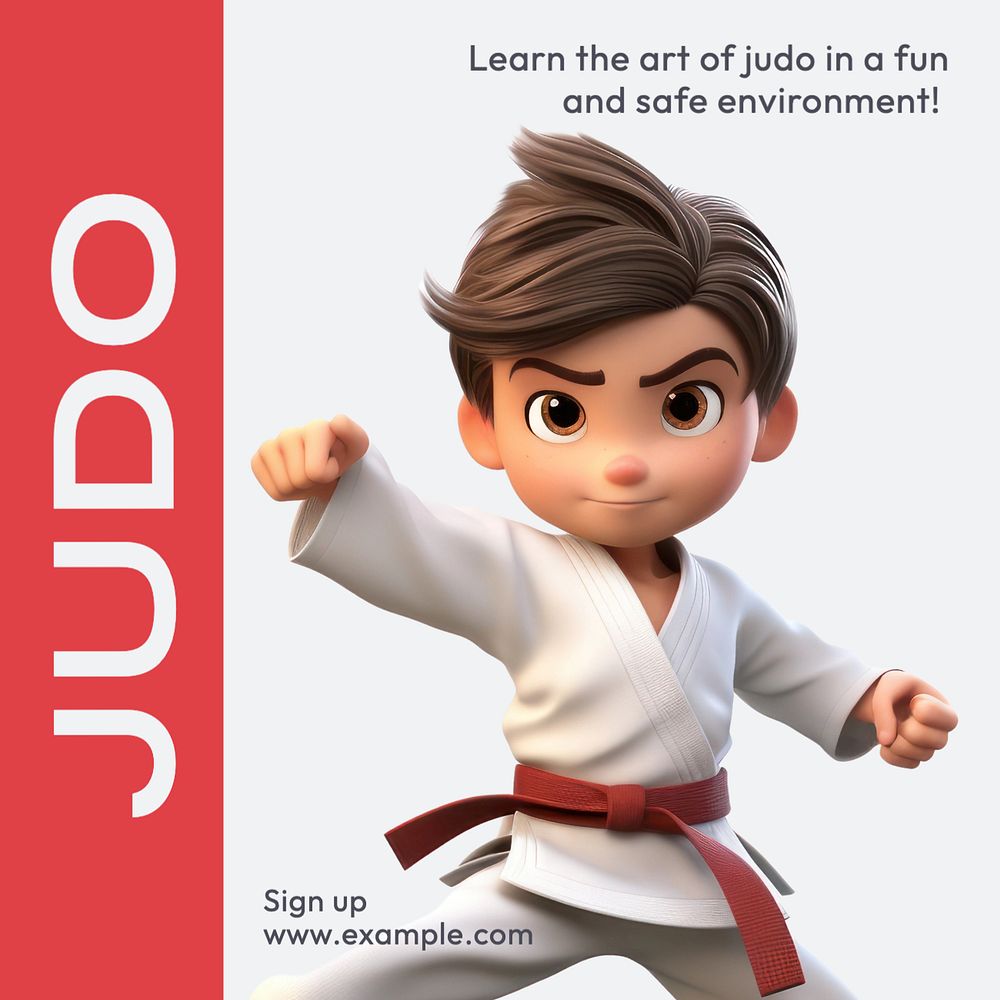 Judo Instagram post template, editable text