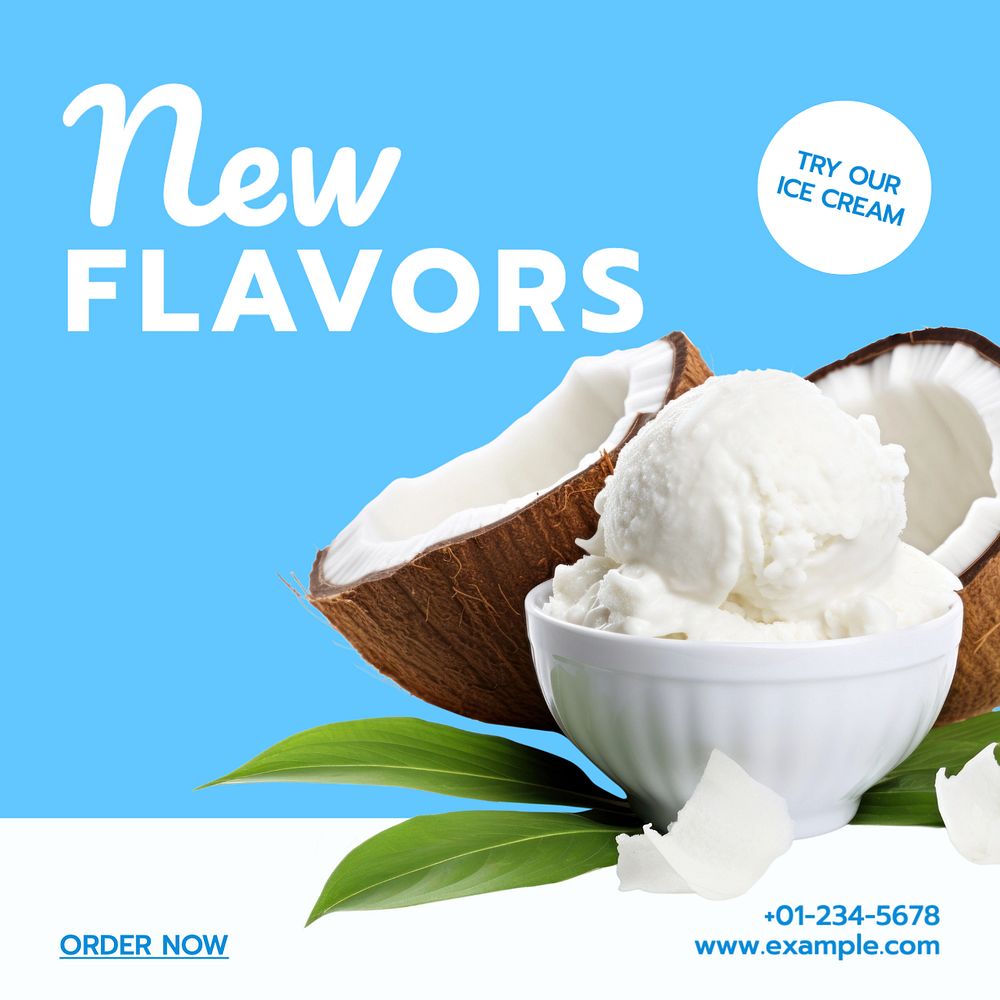 New flavors Instagram post template, editable text