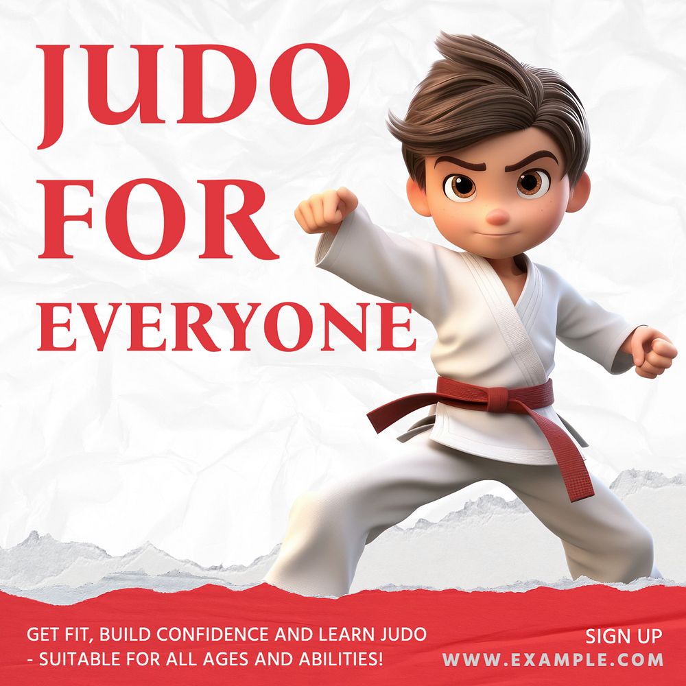 Judo for everyone Instagram post template, editable text